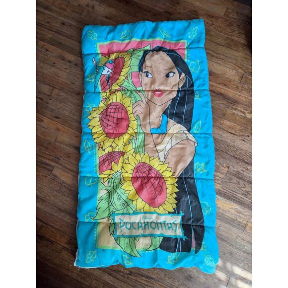 Vintage 90s Disney Pocahontas Sleeping Bag Slumber Party Sleepover 26"×54" - Picture 4 of 6